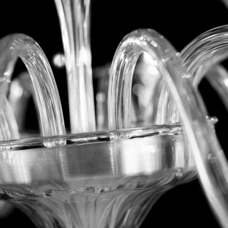 10 Light Murano Clear Glass Chandelier