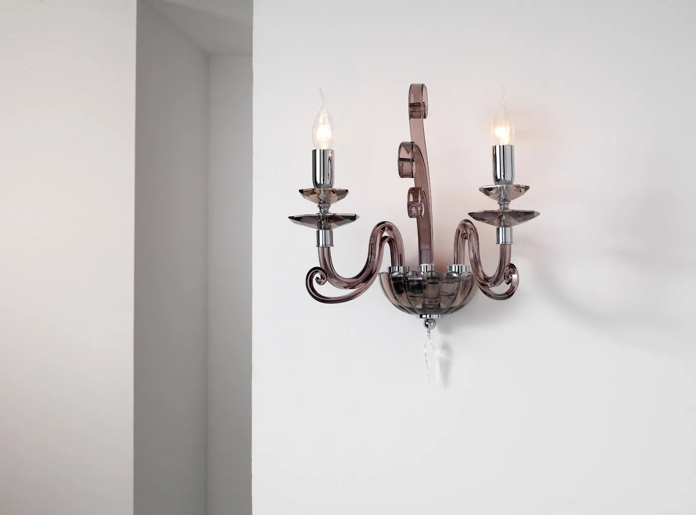 2-Light Wall Light | Fumé Glass