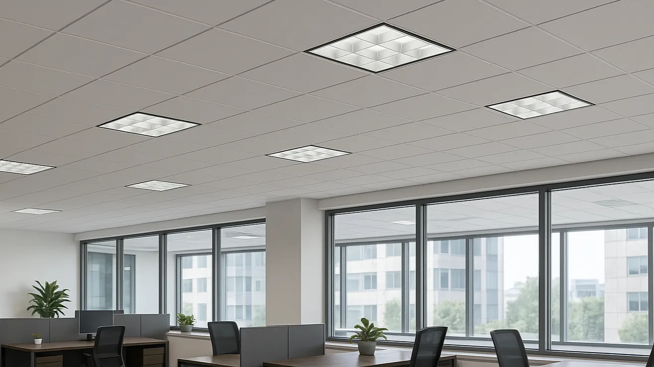 2X2 Foot LED 9 Cell Parabolic Troffer, LED T8 Tube Ready (2 Lamps), 120-277V