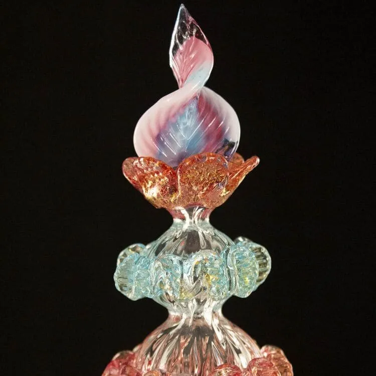 3 Light Murano Rezzonico Sconce Wall Lamp with Vitreous Paste Flowers