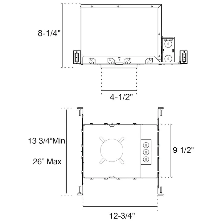 4" Fire Rated New Construction Can, 120-277V