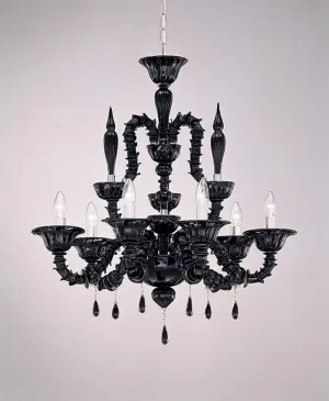 6 Light Rezzonico-Style Murano Chandelier In A Range Of Colours