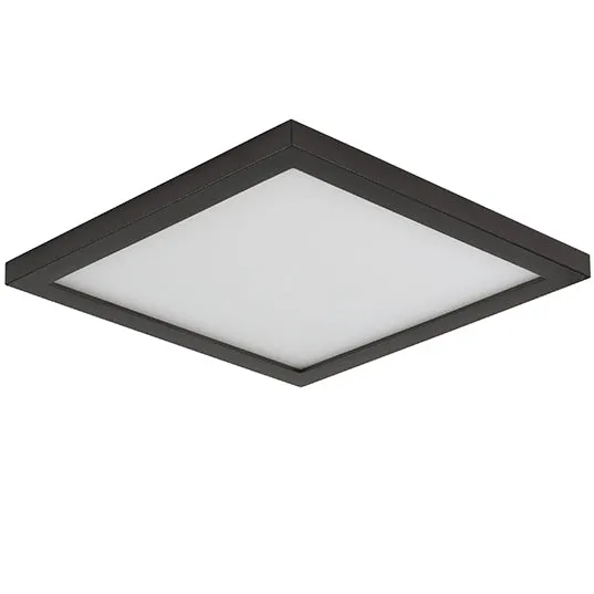 7" LED Square Wafer Surface Mount, 1,250 Lumens, 15W, 3000K CCT, 120V, Black, White, Bronze, or Satin Nickle Finish