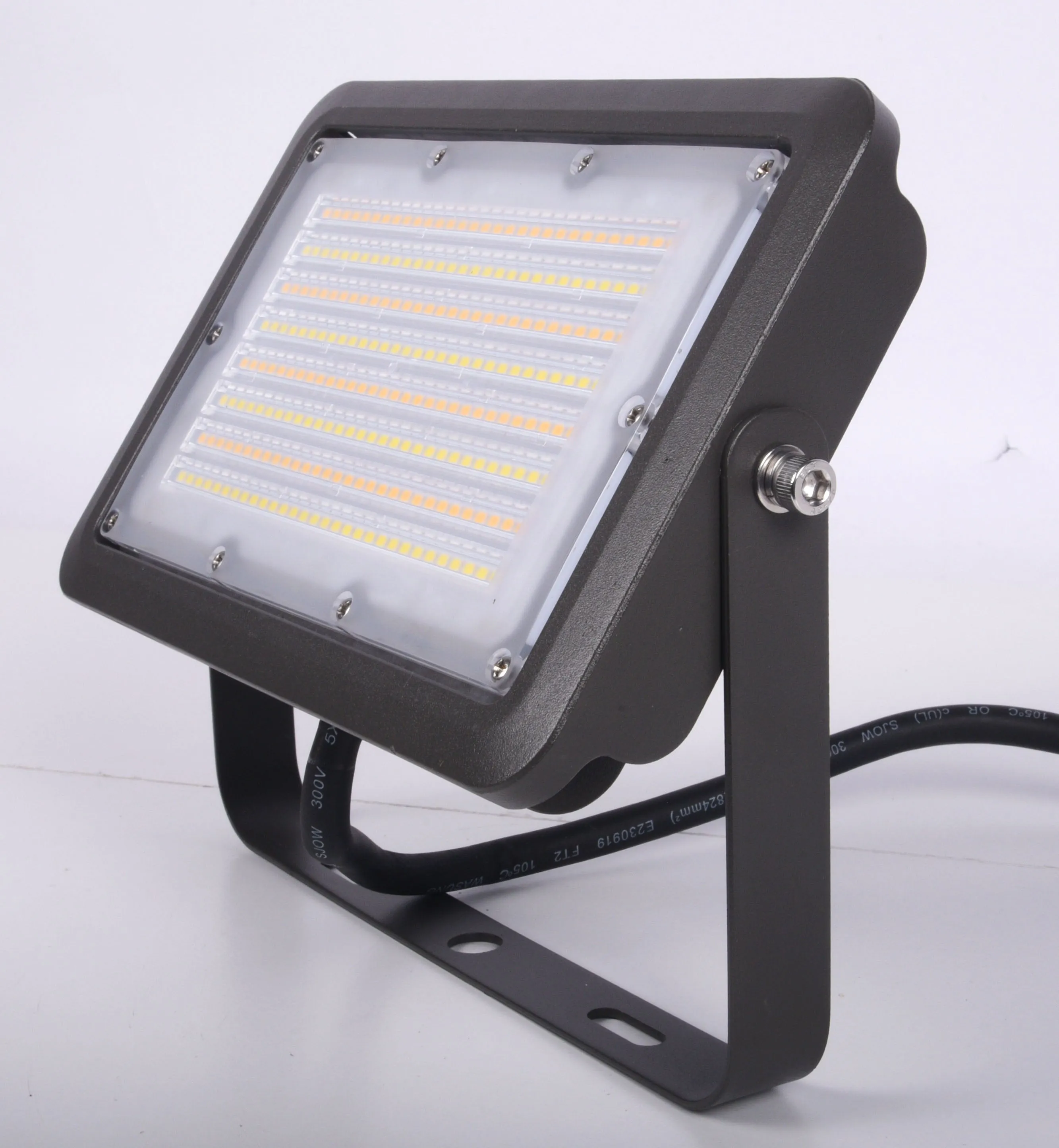 7x7 LED Flood Light With Yoke Mount and Photocell, Wattage Selectable 40W/50W/60W, 7800 Lumens, 120-277V, CCT Selectable:3000K/4000K/5000K
