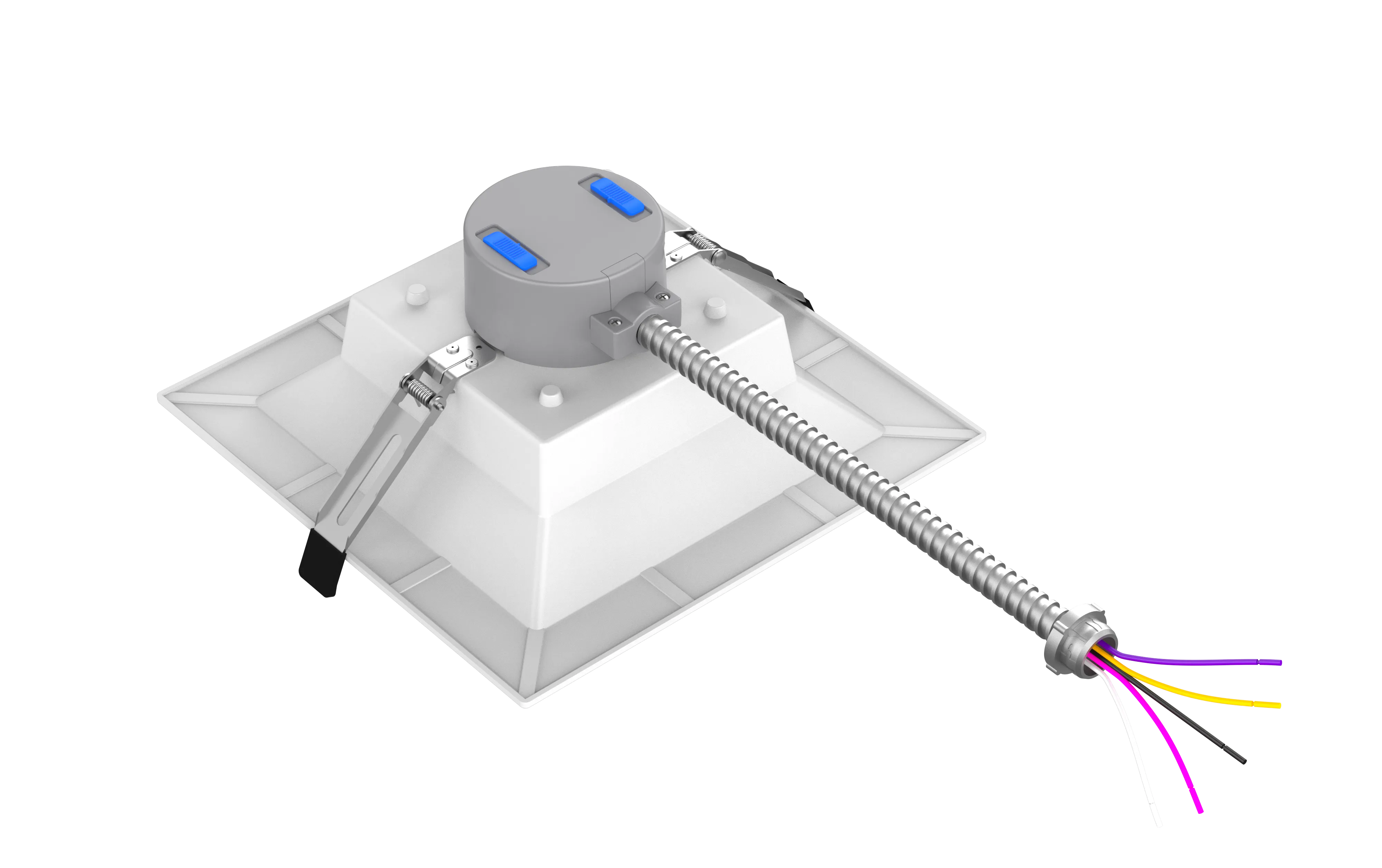 8" LED Square Commercial Downlight, 3675 Lumen Max, Wattage & CCT Selectable, 120-277V