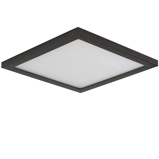 9" LED Square Wafer Surface Mount, 2,250 Lumens, 20W, 3000K CCT, 120-277V, Black, White, Bronze, or Satin Nickle Finish