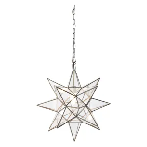 Acs - 12" Sm Clear Glass Star Chandelier