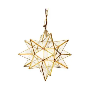 Acs - 20" X-Large Clear Star In Brass - Wired