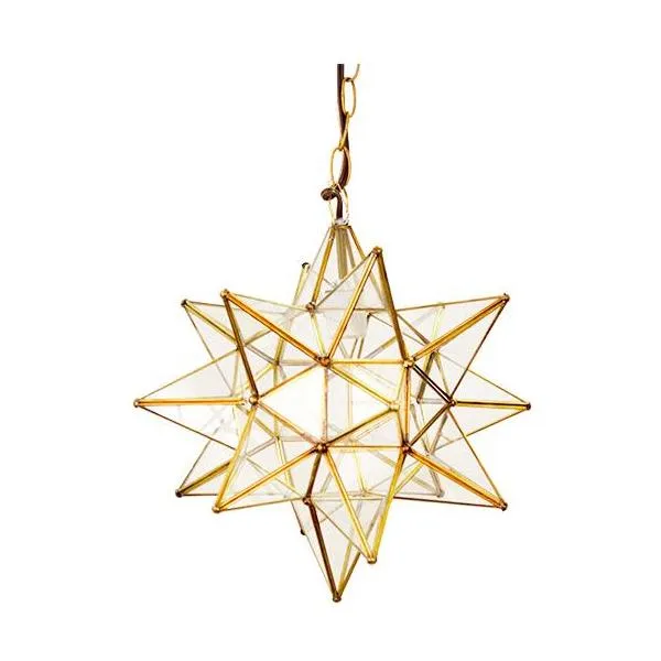 Acs - 20" X-Large Clear Star In Brass - Wired