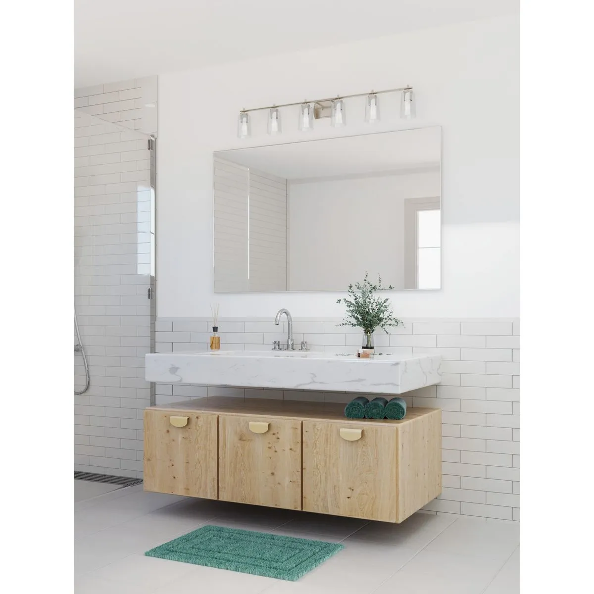 Adley Collection Six-Light Clear Glass Bath Vanity Light