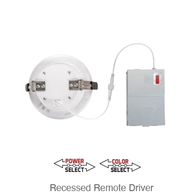 Advanta LED 6 Inch Recessed Downlight with Remote Driver, 1,810 Lumens, Wattage Selectable: 9W/13W/18.5W, 0-10V Dimming, CCT Selectable: 2700K/3000K/3500K/4000K/5000K, 120-277V