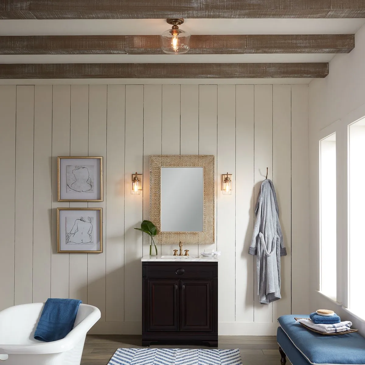 Aiken Collection One-Light Clear Glass Flush Mount Light