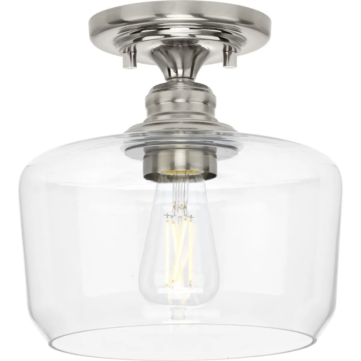 Aiken Collection One-Light Clear Glass Flush Mount Light