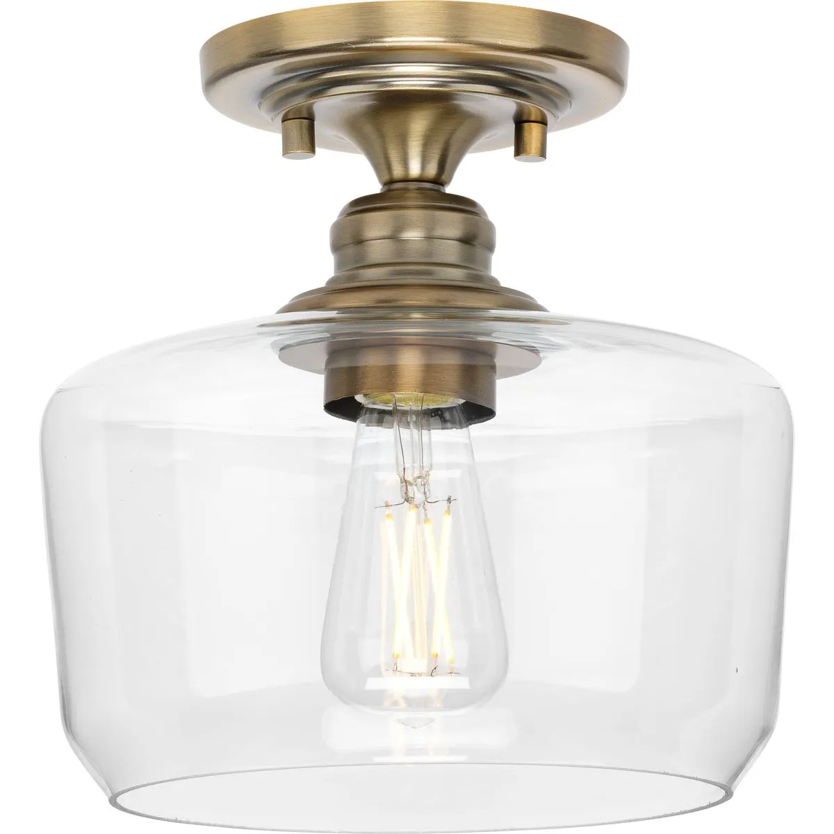 Aiken Collection One-Light Clear Glass Flush Mount Light