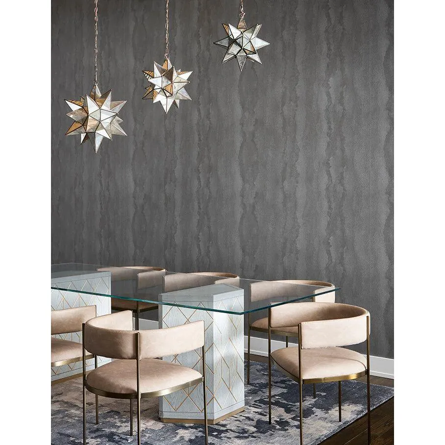 Ams - 20" Large Antique Mirror Star Pendant