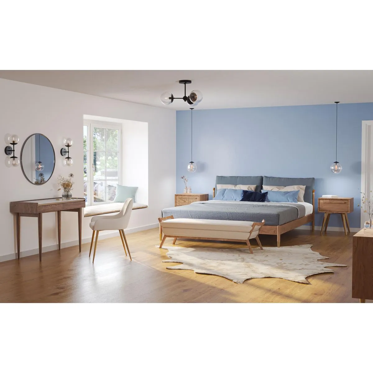 Atwell Collection Three-Light Semi-Flush Mount