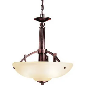 Aztec 34946 by Kichler Lighting Columbiana Collection Three Light Hanging Pendant Chandelier in Olde Auburn Finish