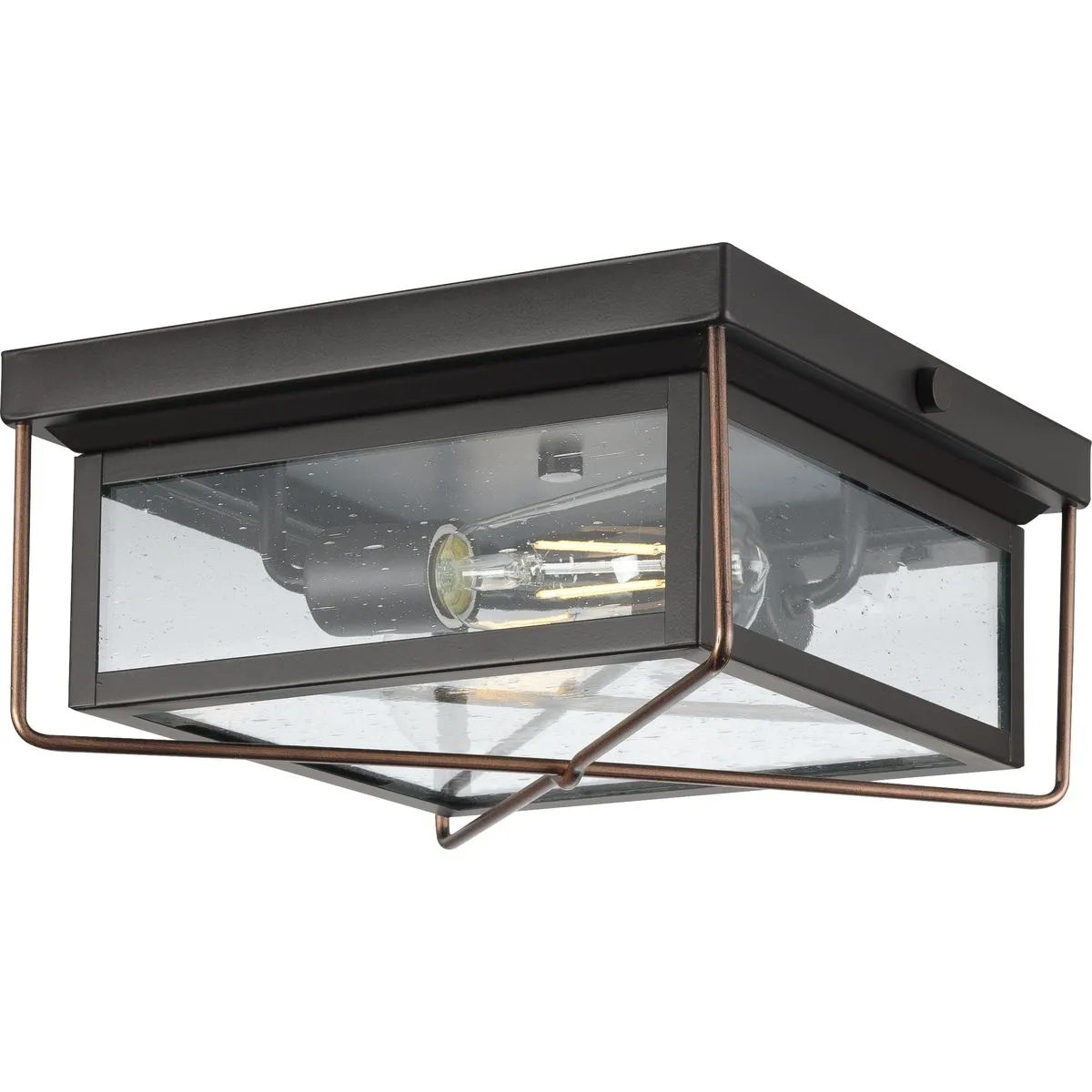 Barlowe Collection Two-Light Clear Seeded Glass Flush Mount Ceiling Light