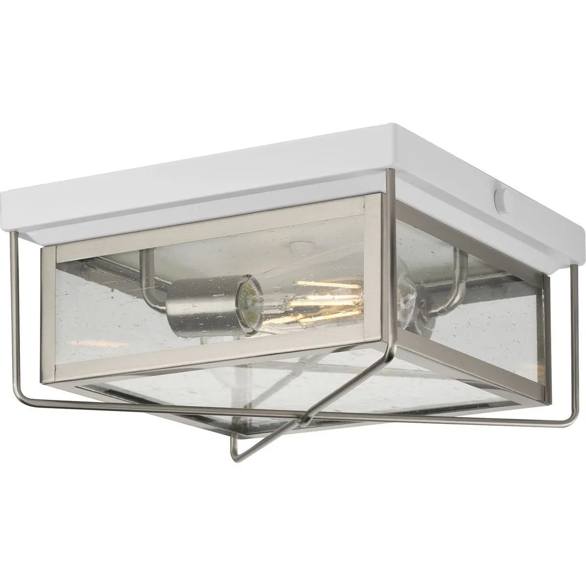 Barlowe Collection Two-Light Clear Seeded Glass Flush Mount Ceiling Light