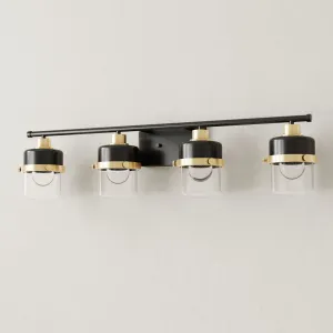 Beckner Collection Four-Light Clear Glass Bath Light
