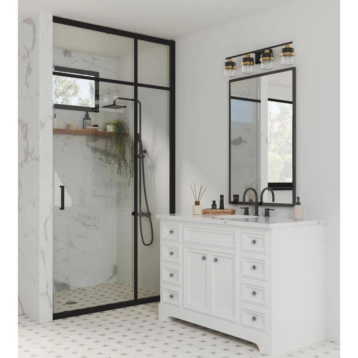 Beckner Collection Four-Light Clear Glass Bath Light