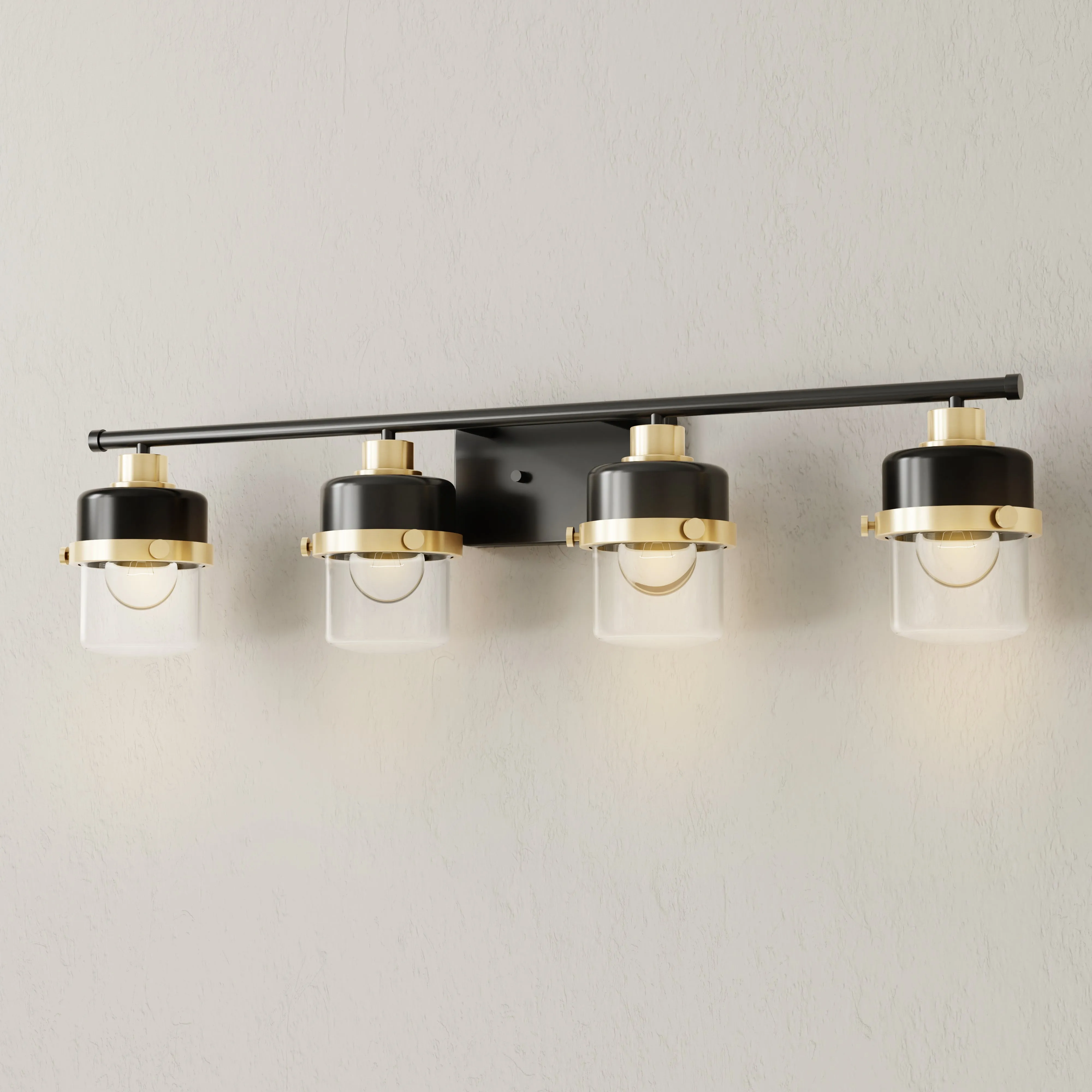 Beckner Collection Four-Light Clear Glass Bath Light
