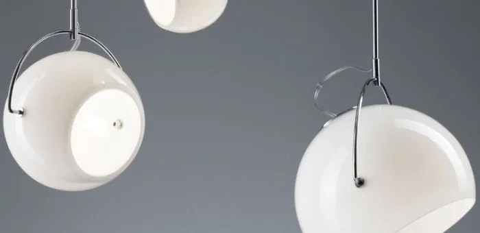 Beluga D57 A17 White Glass Hanging Spot Light From Fabbian