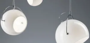 Beluga D57 A17 White Glass Hanging Spot Light From Fabbian