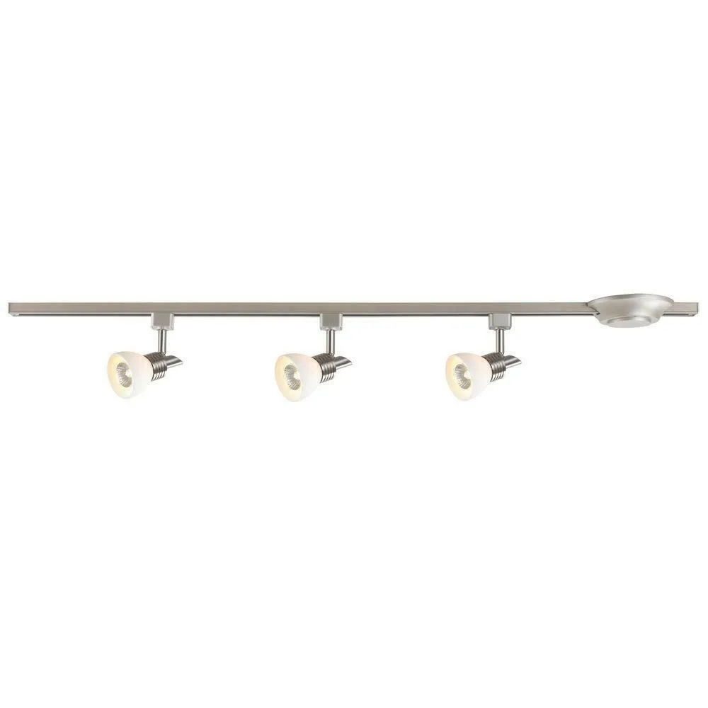 CE 38649 Three Light Linear Line Voltage Track Kit in Brushed Nickel Finish