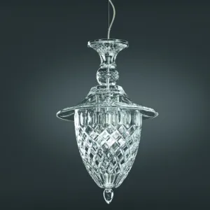 Classic Clear Italian Cut Glass Ceiling Lantern