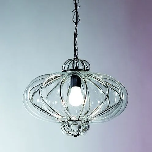 Clear or Amber Venetian Glass Pendant Lantern