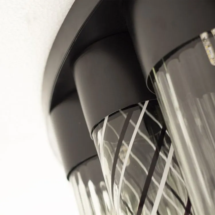 Contemporary Artistic Glass Cylindrical Flush Chandelier