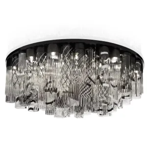 Contemporary Artistic Glass Cylindrical Flush Chandelier