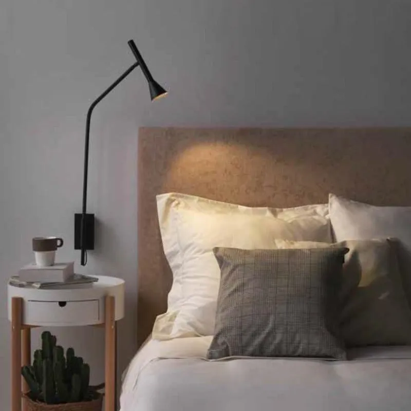 Contemporary Black Conical Wall Light