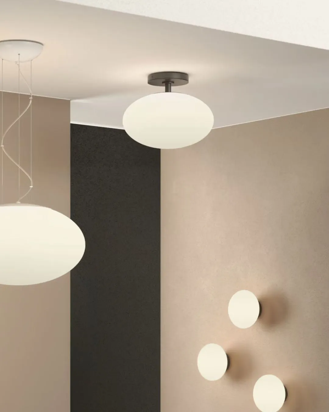 Contemporary Opal Glass Ceiling Light