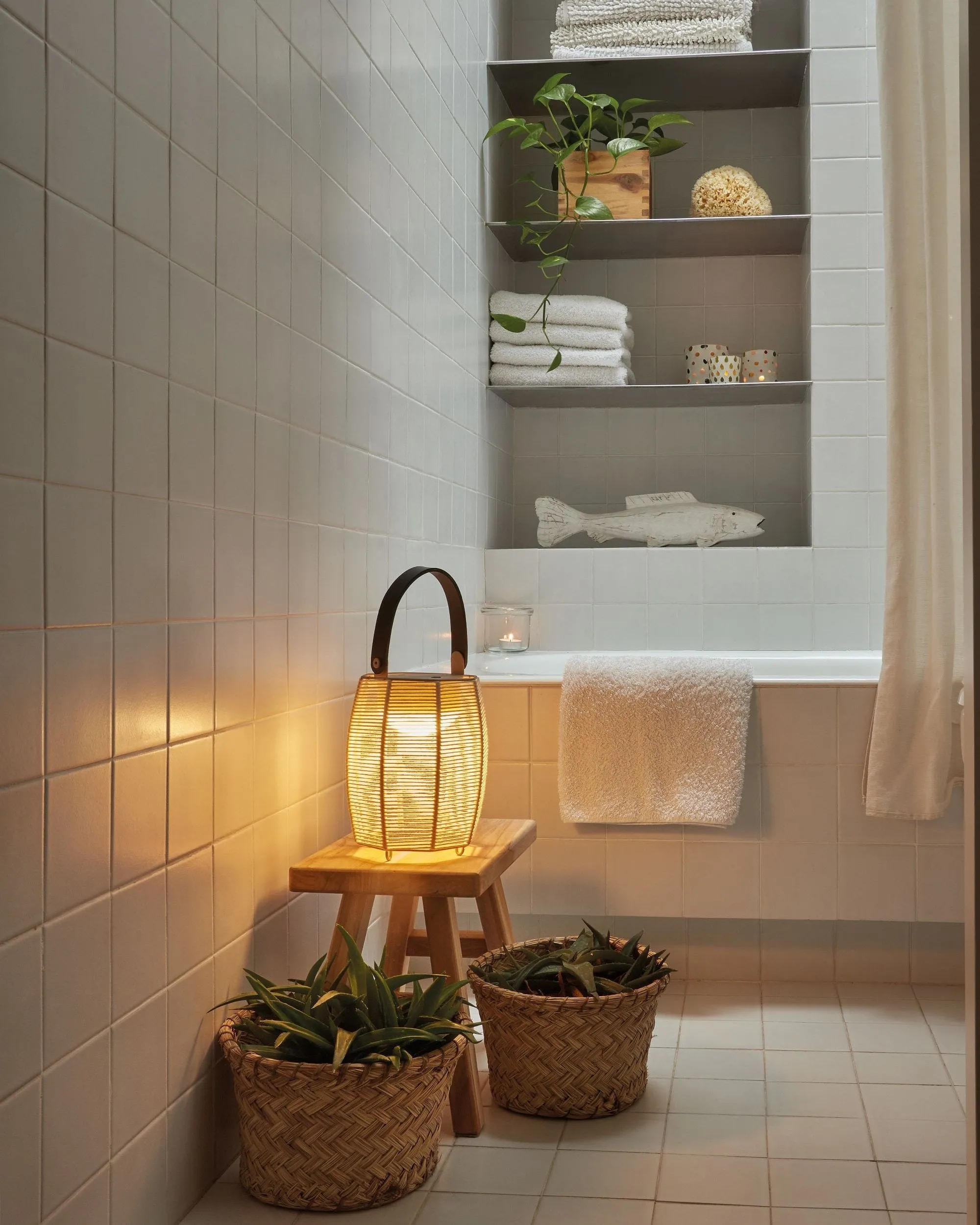 Cotton Shade Portable Lamp