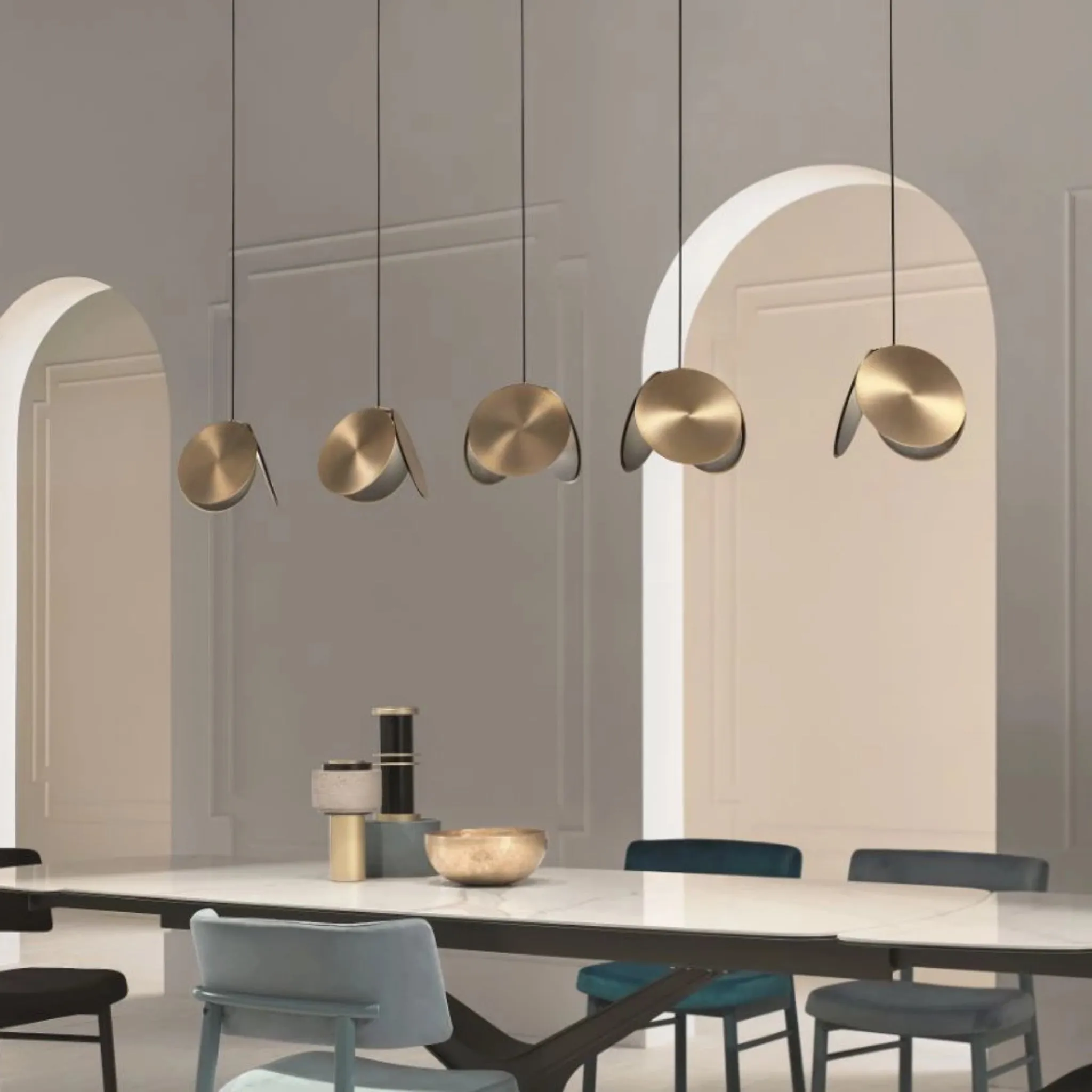 Customizable Circular Metal Disc Ceiling Pendant