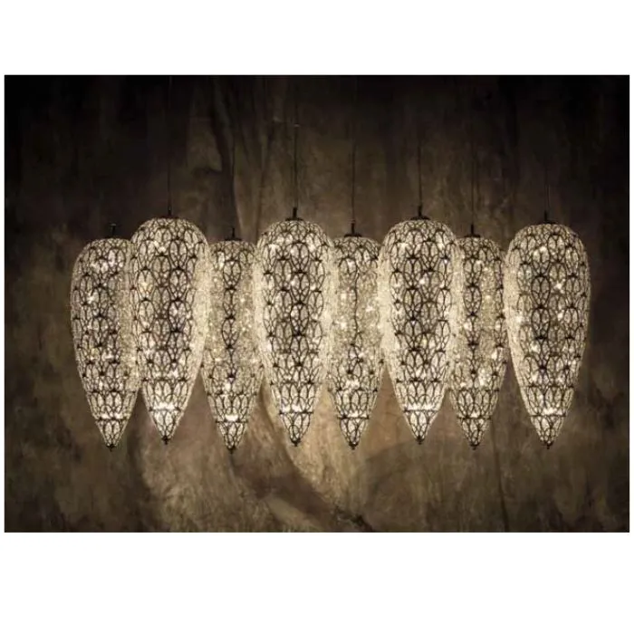 Customizable Modern Statement Chandelier With Asfour Crystals