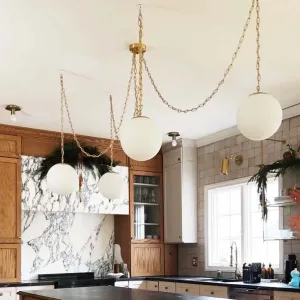 Customize: Swag Chandelier - Chain with Neckless Globe Shades