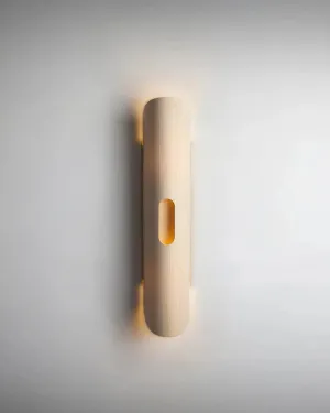 Cylindrical Wooden Wall Light