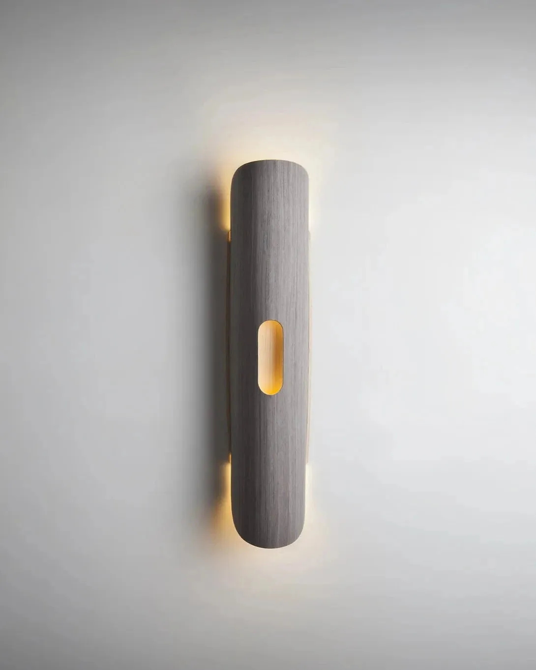Cylindrical Wooden Wall Light