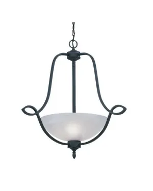 Designers Fountain Lighting 5823 NI Mirande Collection Three Light Hanging Pendant Chandelier in Natural Iron Finish