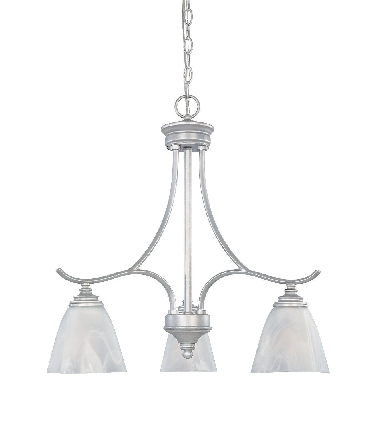 Designers Fountain Lighting 81983 MTP Bella Vista Collection Three Light Hanging Chandelier in Matte Pewter Finish