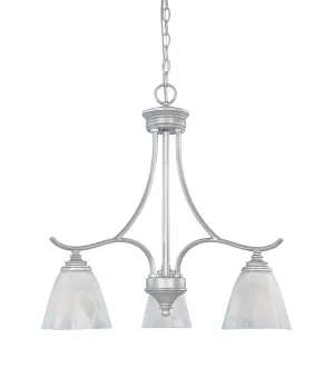 Designers Fountain Lighting 81983 MTP Bella Vista Collection Three Light Hanging Chandelier in Matte Pewter Finish