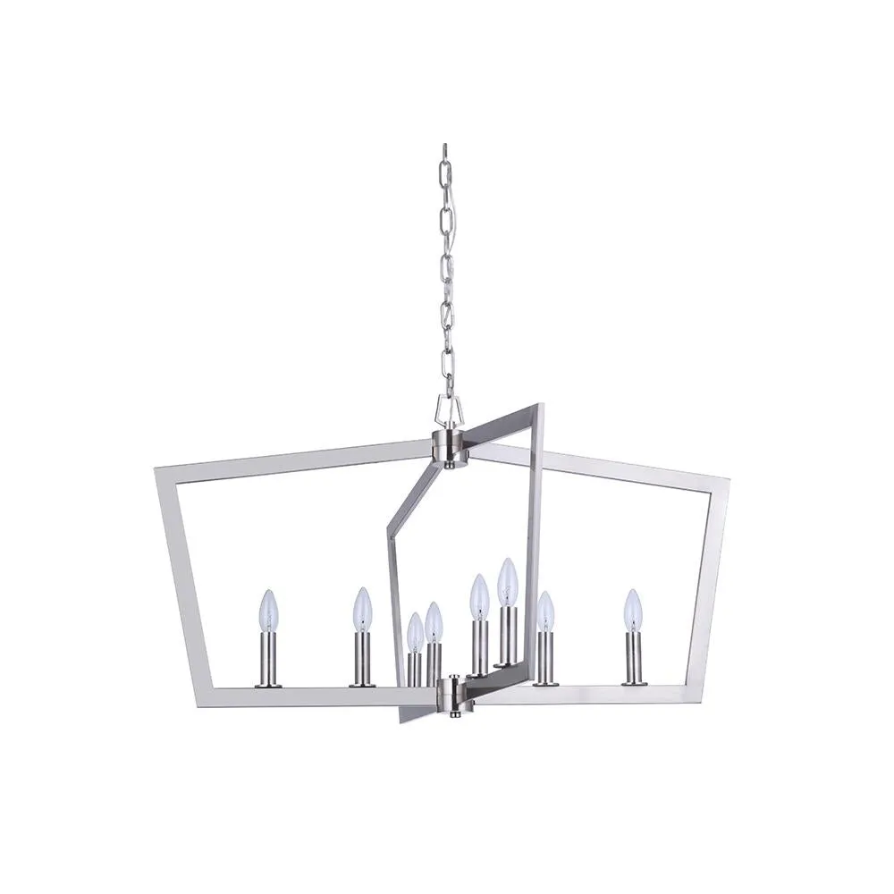 Dexter 8 Light Chandelier - Satin Nickel