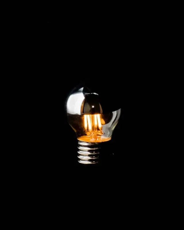Dimmable E27 LED Silver Cap | G45 | 3W | 2200K