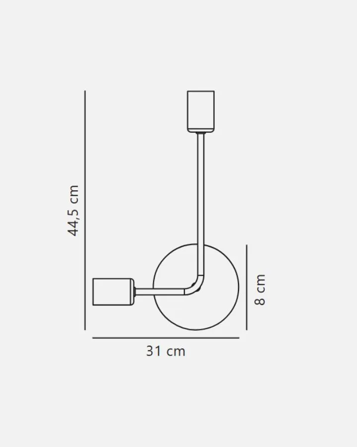 Dual Arm Brass & Black Wall Light