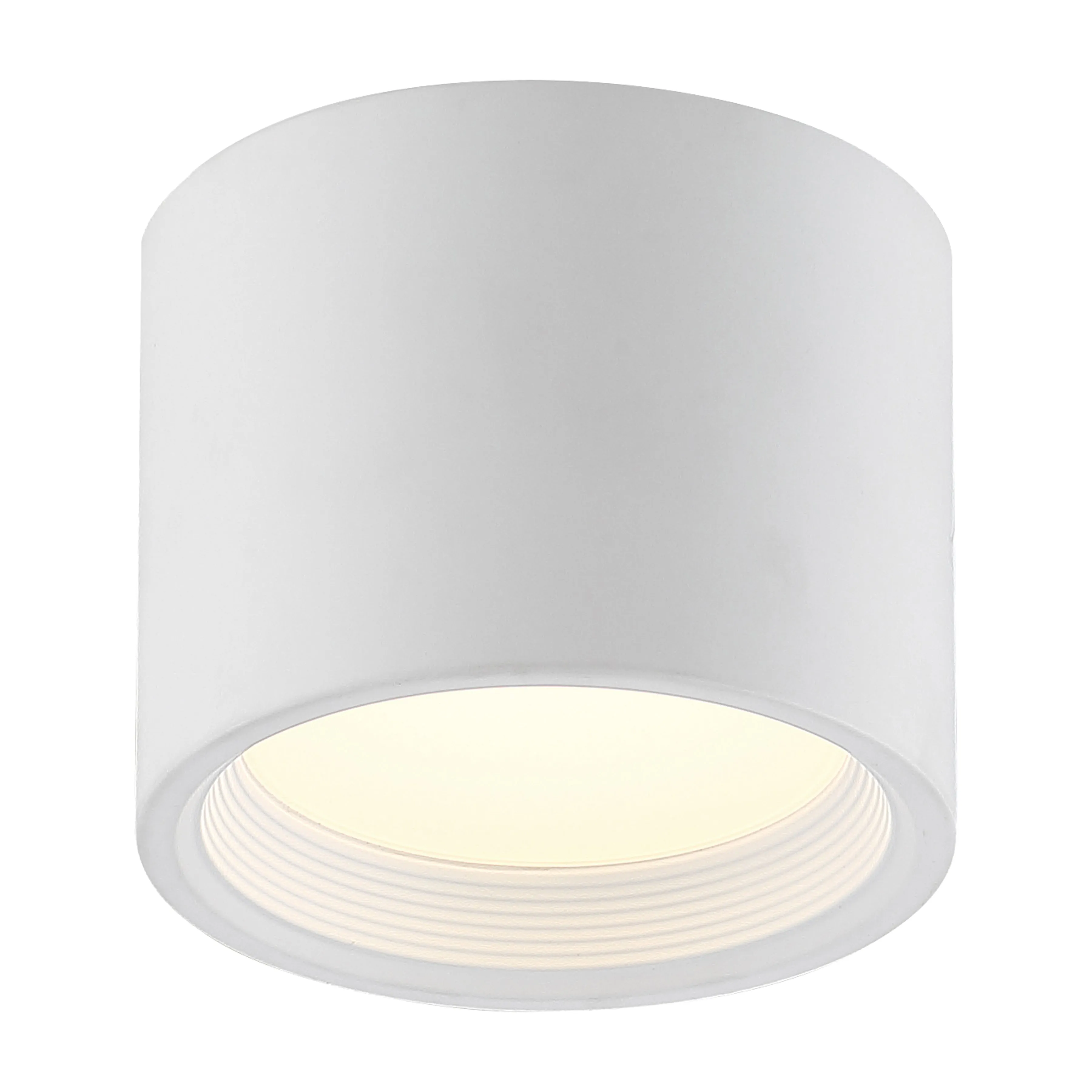 Dual Voltage LED Flush Mount Ceiling Light, 1200 Lumens, 15W, 3000K,  120-277V, White, Reel Collection