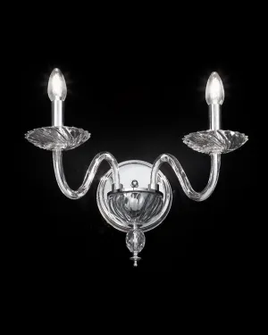 Elegant Modern Gold Or Chrome Italian Wall Light With Premium Crystal Detail
