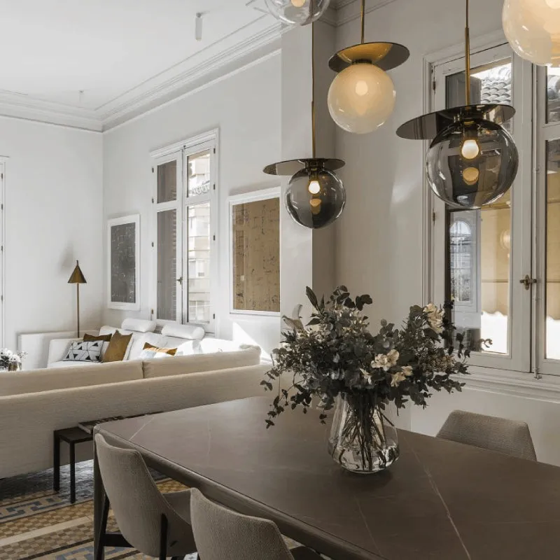 Elegant Plate and Crystal Ball Pendant Light | Umbra